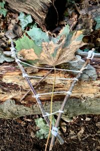 Weaving with natural materials.