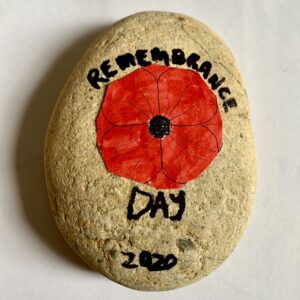 Poppy Stone made in 2020 for Remembrance Sunday. 